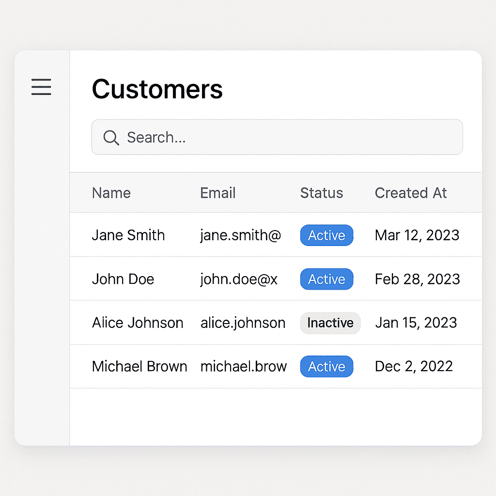 Customer database management system with CRM functionality, contact management, and data analytics