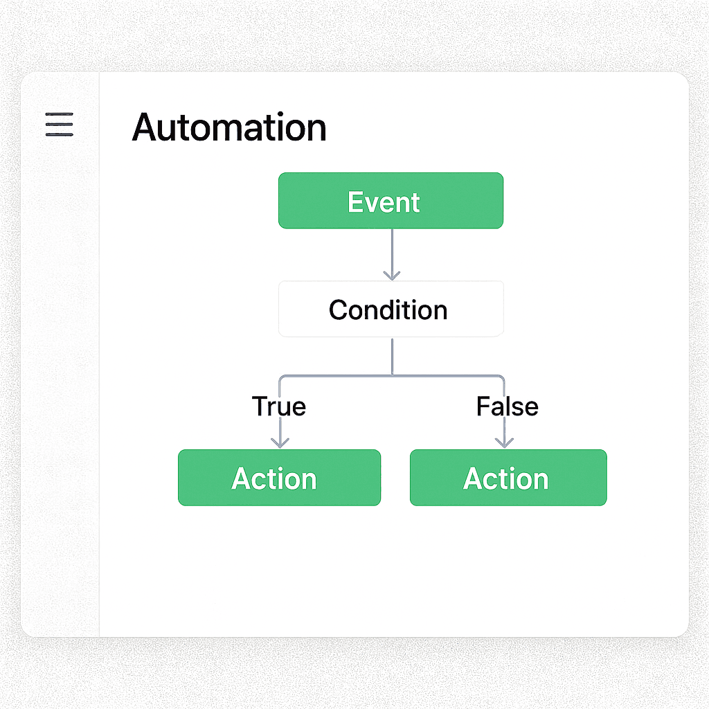 Business process automation workflow builder with intelligent logic, conditional branching, and decision trees